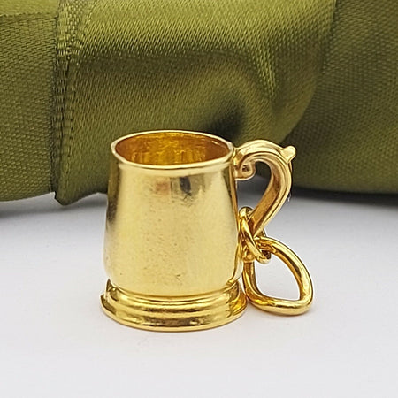 Unisex Pendant 9ct (375, 9K) Yellow Gold Beer Cup Pendant/Charm