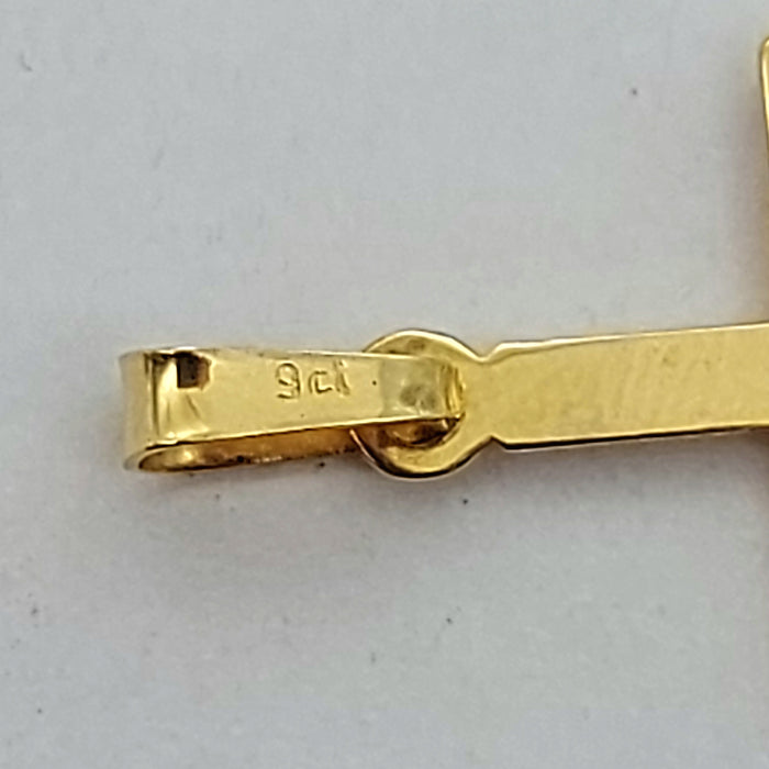 Ladies Yellow Gold 9ct (375, 9K) High Quality Twisted Design Cross Pendant