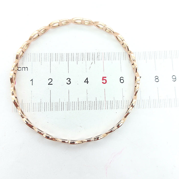 Ladies Rose Gold 9ct (375, 9K) High Quality Solid Round Infinity Style Bangle