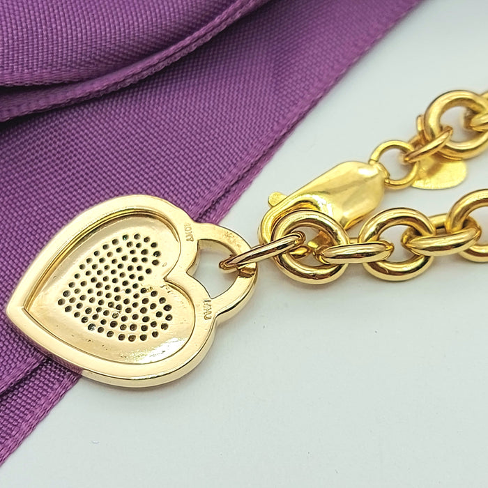 Ladies Yellow Gold 10ct (417, 10K) MHJ (0.52ct) Natural Diamonds Heart Bracelet