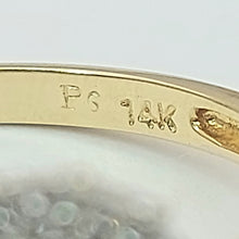 Load image into Gallery viewer, Ladies Yellow Gold 14ct (585, 14K) Natural Sapphire & 18x Diamonds Halo Ring