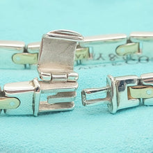 Load image into Gallery viewer, Tiffany & Co. 925 Sterling Silver Two-Tone Rectangle Link Bracelet