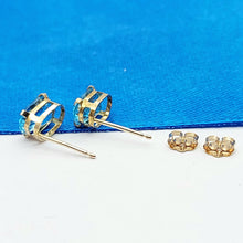 Load image into Gallery viewer, Ladies Yellow Gold 10ct (417, 10K) Natural Oval Topaz Solitaire Stud Earrings