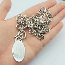 Load image into Gallery viewer, Tiffany & Co. Ladies Sterling Silver (925) Oval Tag Belcher Necklace