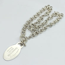 Load image into Gallery viewer, Tiffany & Co. Ladies Sterling Silver (925) Oval Tag Belcher Necklace