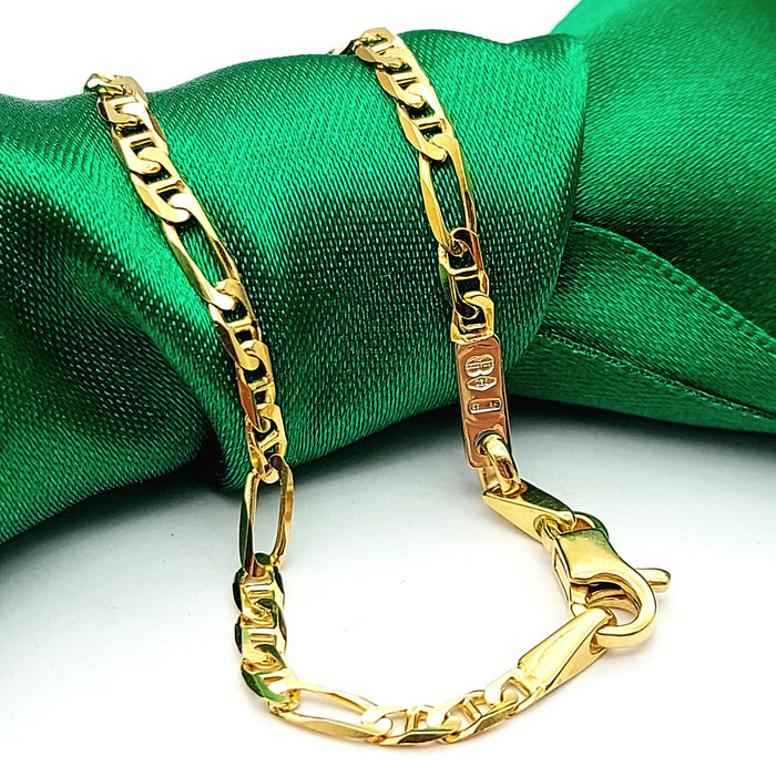 Ladies Italian Yellow Gold 18ct (750, 18K) Solid UNOAERRE Mariner Curb Bracelet