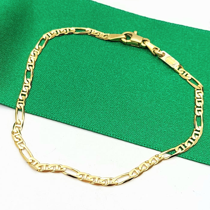 Ladies Italian Yellow Gold 18ct (750, 18K) Solid UNOAERRE Mariner Curb Bracelet
