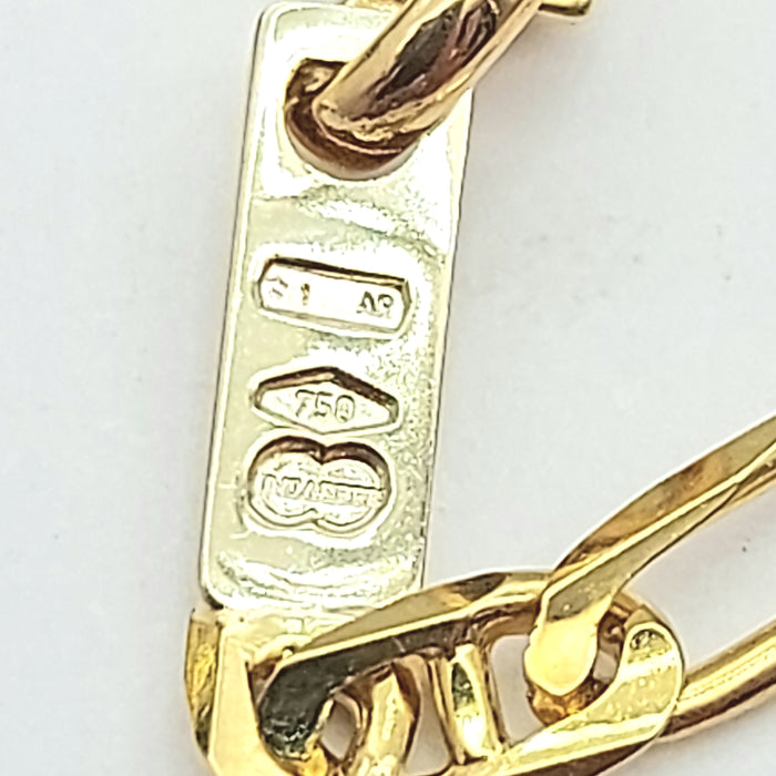 Ladies Italian Yellow Gold 18ct (750, 18K) Solid UNOAERRE Mariner Curb Bracelet