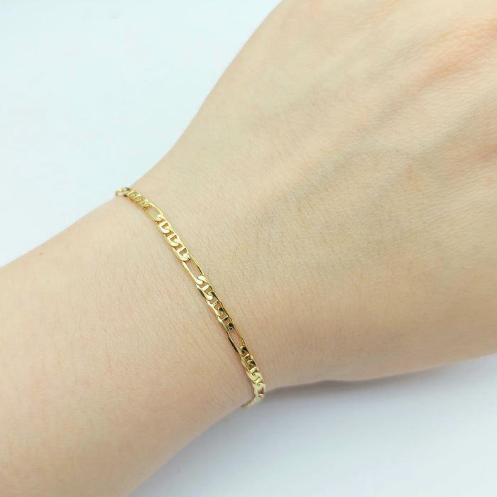 Ladies Italian Yellow Gold 18ct (750, 18K) Solid UNOAERRE Mariner Curb Bracelet