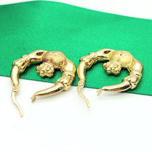 Load image into Gallery viewer, Ladies Yellow Gold 9ct (375, 9K) Irish Claddagh Large Rare Hoops