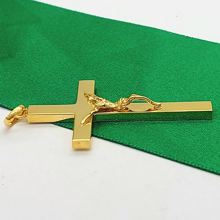 Crucifix Jesus Christ Large Cross Yellow Gold 9ct (375,9k) Plain Unisex Pendant