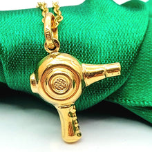 Load image into Gallery viewer, Retro Hair Blow Dryer Yellow Gold 9ct (375, 9K) Handmade High Quality Pendant