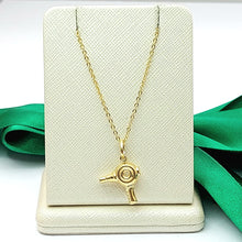 Load image into Gallery viewer, Retro Hair Blow Dryer Yellow Gold 9ct (375, 9K) Handmade High Quality Pendant