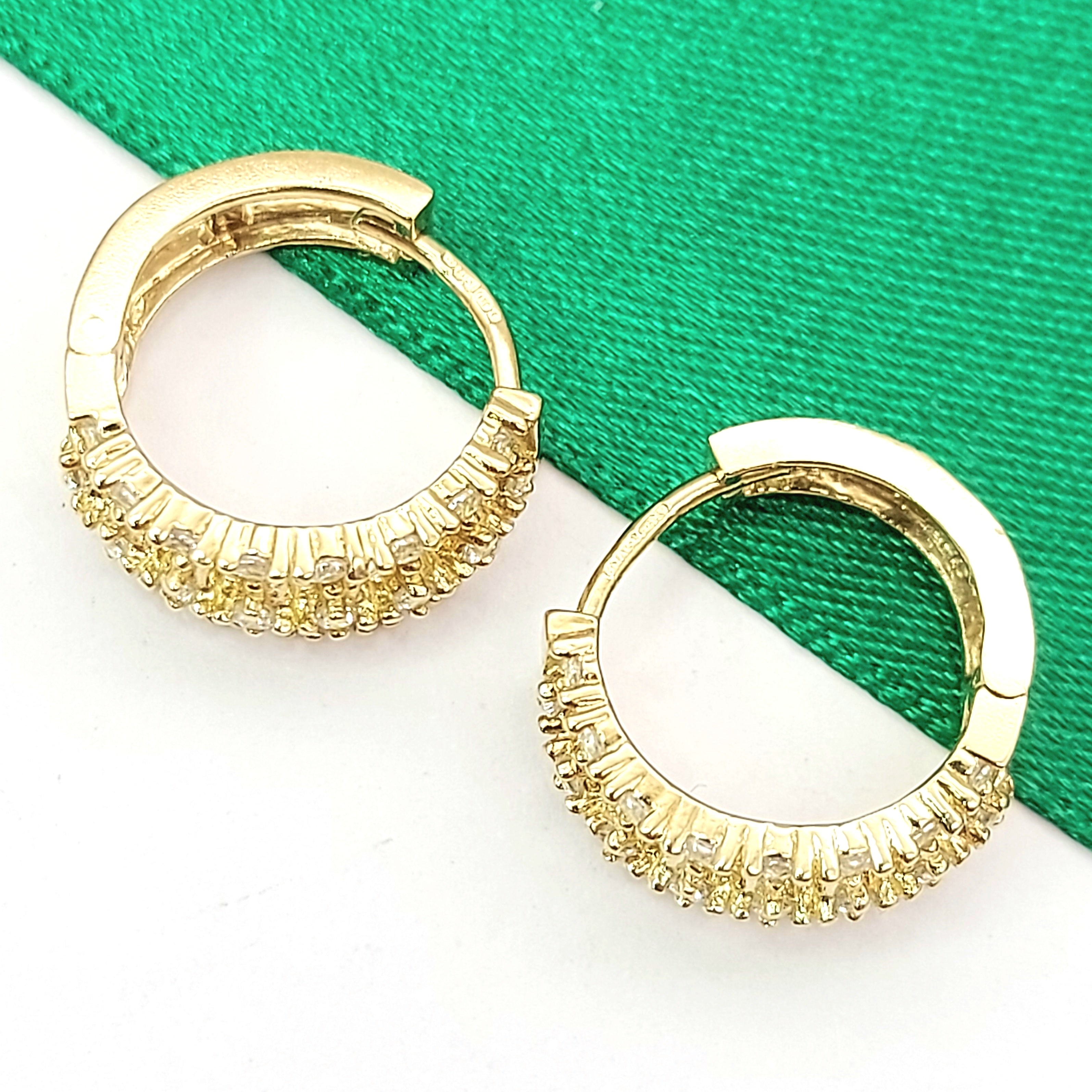 Ladies Yellow Gold 9ct (375,9K) Rare Vintage Design Openwork Round Huggies