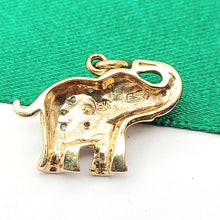 Load image into Gallery viewer, Elephant Diamond Chips Yellow Gold 9ct (375, 9K) High Quality Charm/Pendant