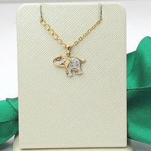 Load image into Gallery viewer, Elephant Diamond Chips Yellow Gold 9ct (375, 9K) High Quality Charm/Pendant