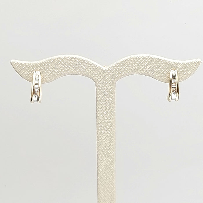 Ladies Yellow Gold 9ct (375,9k) Natural Baguette Cut Channel Set Diamond Studs