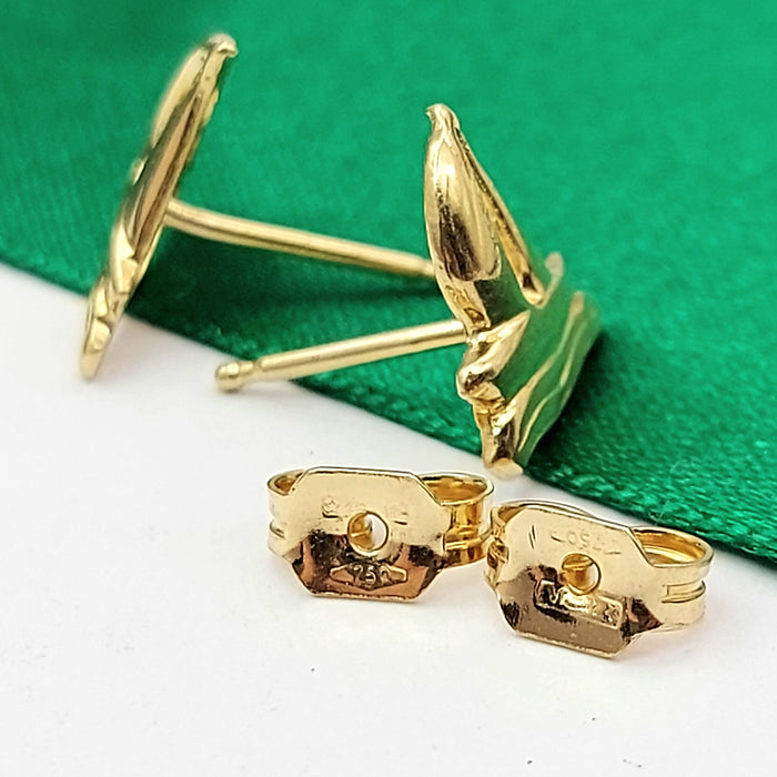 Ladies Earrings Yellow Gold 18ct (750, 18k) High Quality Solid Sail Boat Studs