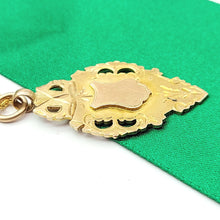 Load image into Gallery viewer, Unisex Two-Tone Gold 9ct (375, 9K) Antique Solid Hand Engraved Shield Pendant