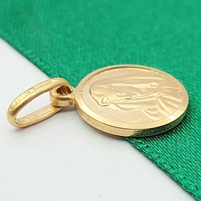 Virgin Mary Yellow Gold 9ct (375, 9K) Round Handmade High Quality Charm