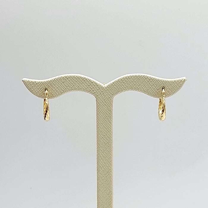 Ladies Italian Yellow Gold 9ct (375, 9K) Graduating Twisted Petite Hoops