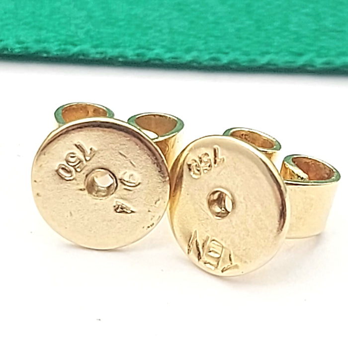 Ladies Yellow Gold 18ct (750, 18k) High Quality Solitaire Oval Opal Studs