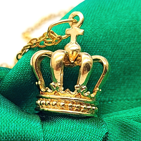 Antique Artisan Crown Yellow Gold 18ct (750, 18K) Solid High Quality Pendant