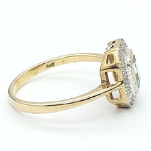 Load image into Gallery viewer, Ladies Two-Tone Gold 9ct (375,9K) Baguette Cut Aquamarine & Diamonds Ring