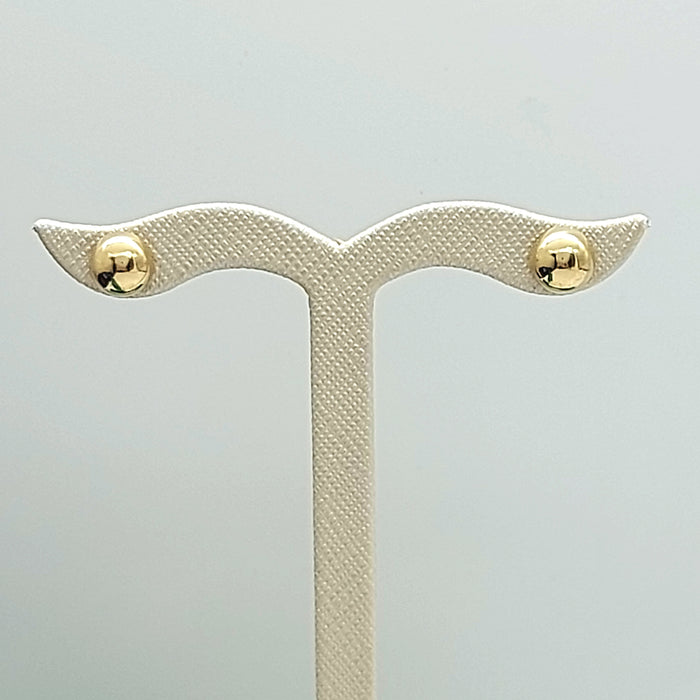 Ladies Yellow Gold 9ct (375, 9K) Round Half Ball Dome Stud Earrings