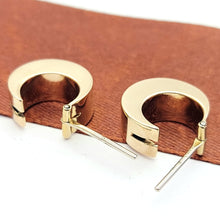 Load image into Gallery viewer, Ladies Rose Gold 9ct (375, 9K) Antique Smooth Plain Crescent Moon Hoops