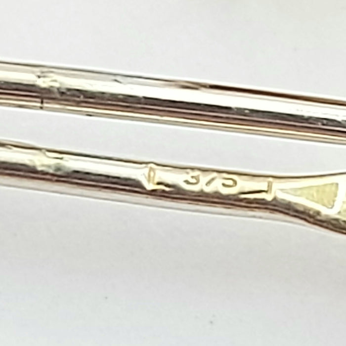 Ladies Rose Gold 9ct (375, 9K) Antique Smooth Plain Crescent Moon Hoops