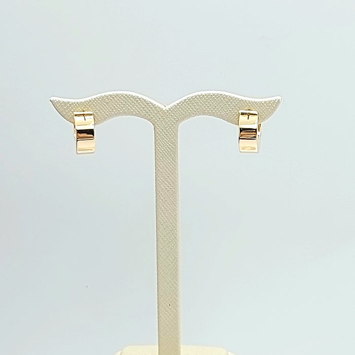 Ladies Rose Gold 9ct (375, 9K) Antique Smooth Plain Crescent Moon Hoops