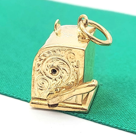 Rare Vintage Slot Machine Artisan 14ct (585, 14K) High Quality Working Pendant