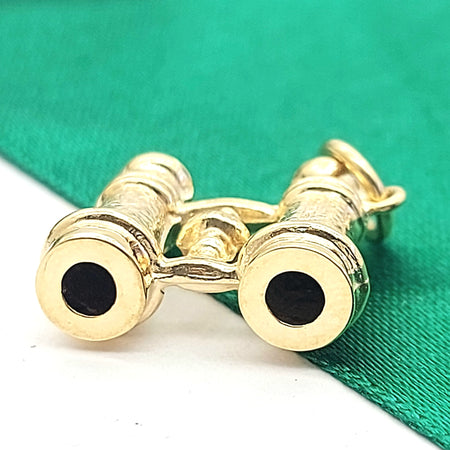 See-Through Binoculars Yellow Gold 9ct (375, 9K) Rare Artisan Antique Pendant