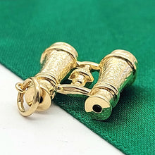Load image into Gallery viewer, See-Through Binoculars Yellow Gold 9ct (375, 9K) Rare Artisan Antique Pendant