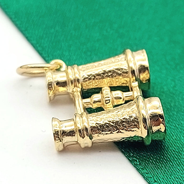 See-Through Binoculars Yellow Gold 9ct (375, 9K) Rare Artisan Antique Pendant