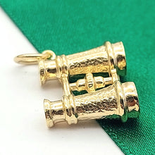 Load image into Gallery viewer, See-Through Binoculars Yellow Gold 9ct (375, 9K) Rare Artisan Antique Pendant
