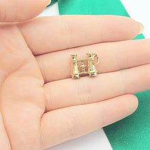Load image into Gallery viewer, See-Through Binoculars Yellow Gold 9ct (375, 9K) Rare Artisan Antique Pendant