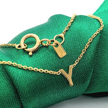 Load image into Gallery viewer, Ladies Yellow Gold 10ct (417, 10K) High Quality Dainty 'Y' Minimal Bracelet