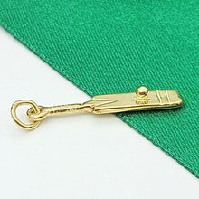 Load image into Gallery viewer, Cricket Bat & Ball Yellow Gold 9ct (375, 9K) Rare Handmade High Quality Pendant
