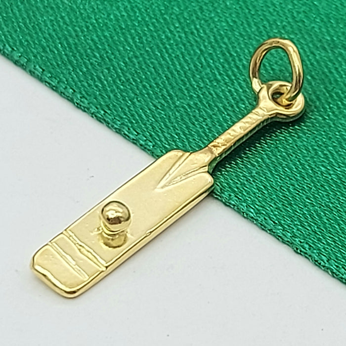 Cricket Bat & Ball Yellow Gold 9ct (375, 9K) Rare Handmade High Quality Pendant
