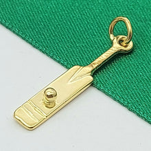 Load image into Gallery viewer, Cricket Bat & Ball Yellow Gold 9ct (375, 9K) Rare Handmade High Quality Pendant