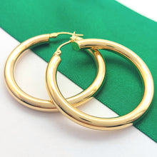 Load image into Gallery viewer, Ladies Italian Yellow Gold 9ct (375, 9K) Smooth Plain Large Hoops