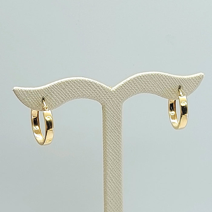Ladies Yellow Gold 9ct (375, 9K) Smooth Plain Small Flat Hoops