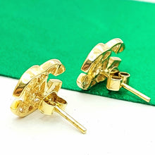 Load image into Gallery viewer, Ladies Yellow Gold 9ct (375, 9k) 'CHANEL' Style Channel set Diamantes Stud Earrings