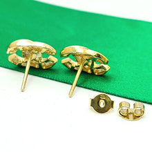 Load image into Gallery viewer, Ladies Yellow Gold 9ct (375, 9k) 'CHANEL' Style Channel set Diamantes Stud Earrings