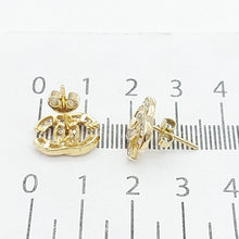 Load image into Gallery viewer, Ladies Yellow Gold 9ct (375, 9k) 'CHANEL' Style Channel set Diamantes Stud Earrings