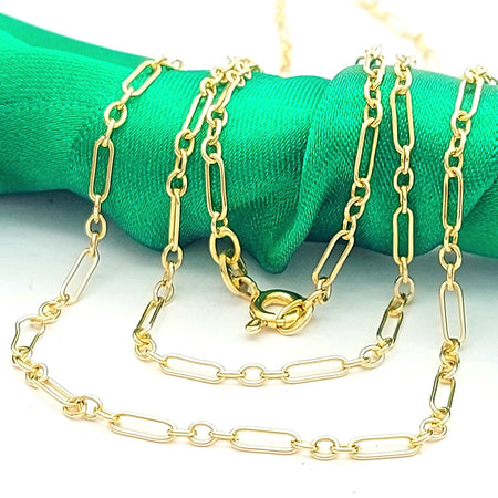 Paperclip Link Italian Yellow Gold 9ct (375, 9k) High Quality Chain Necklace