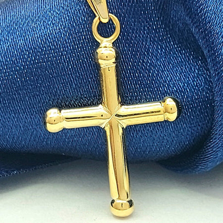 Ladies Yellow Gold 18ct (750, 18K) High Quality Crucifix Plain Cross Pendant