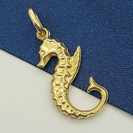 Seahorse Yellow Gold 9ct (375, 9K) Unique Pendant/Charm